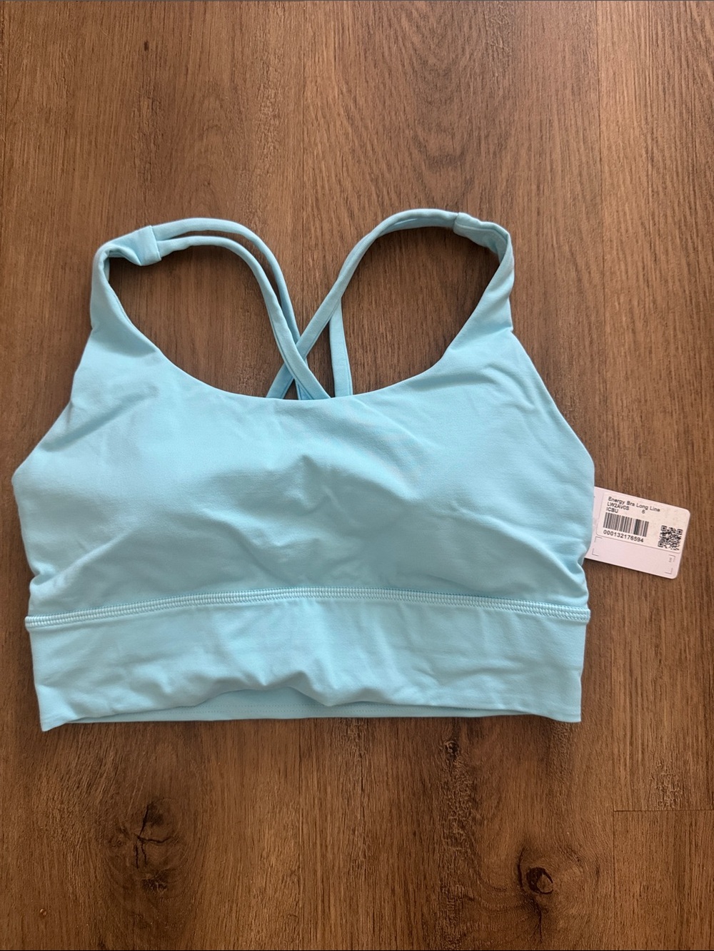 NWT 6 Energy Long Line Bra, Ice Blue